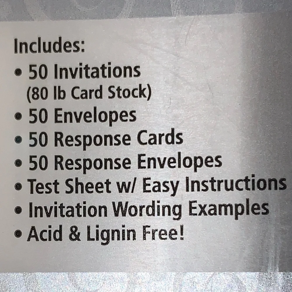 Gartner Studios Invitation Kit 50 Invites & 50 Response Cards Each w/envelopes